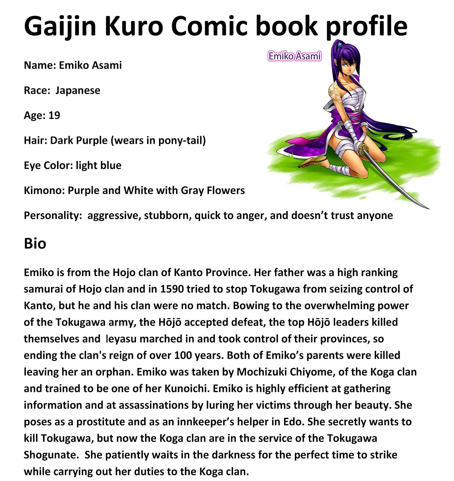 Red Panda Emiko The Assassin (Black) Unisex T-shirt Anime Streetwear - Red Panda Clothing