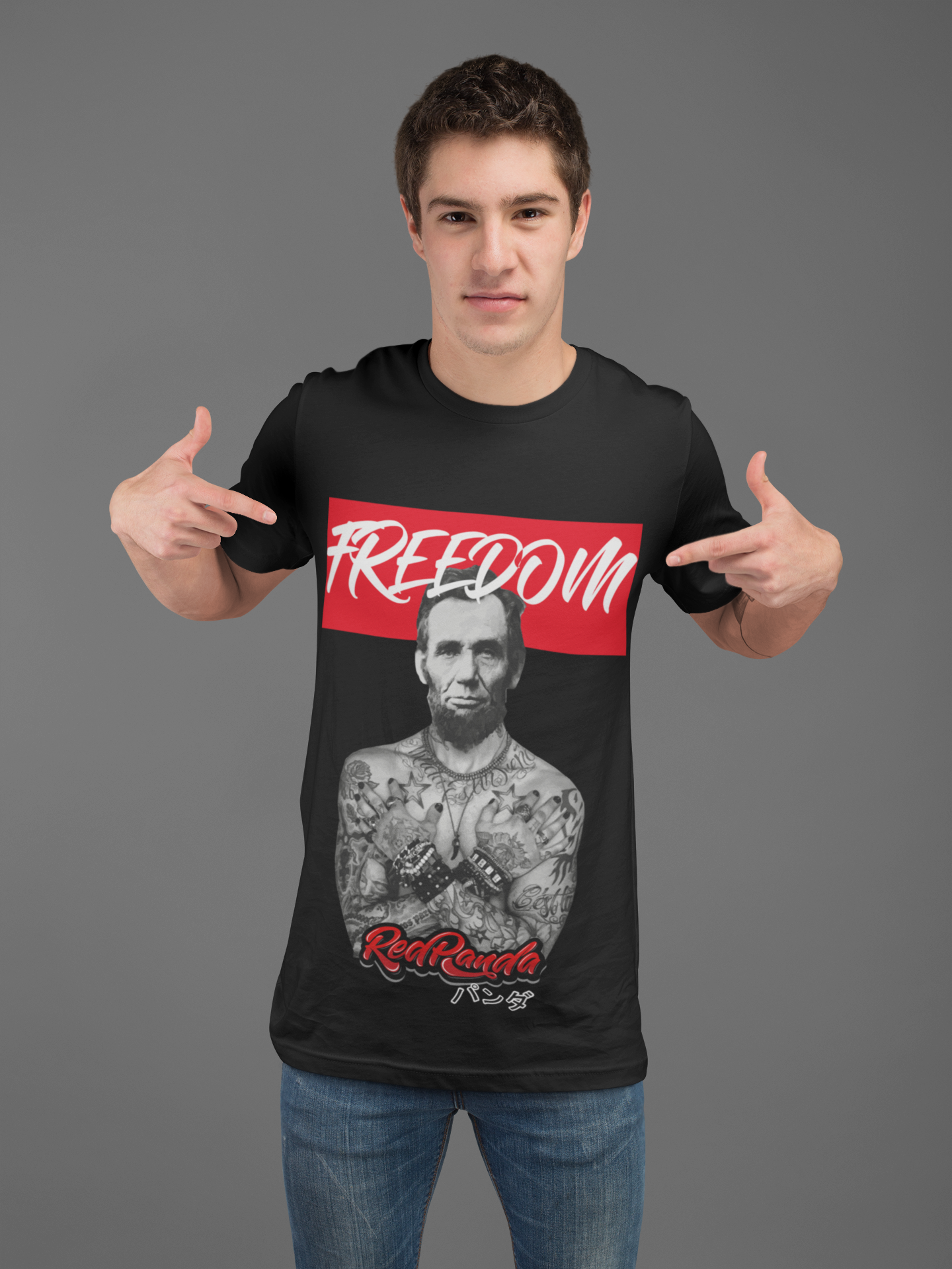 Abraham Lincoln Adult Unisex T-shirt anime Streetwear - Red Panda Clothing