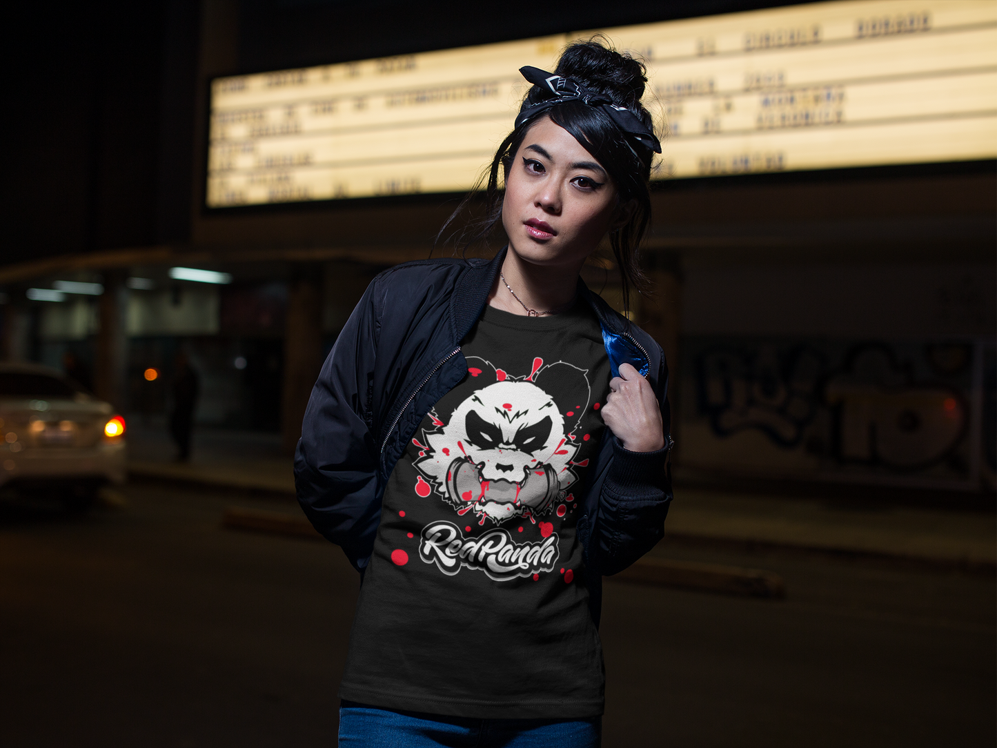 Stop Biting Red Panda Tee (White Face red Paint) - Red Panda Clothing