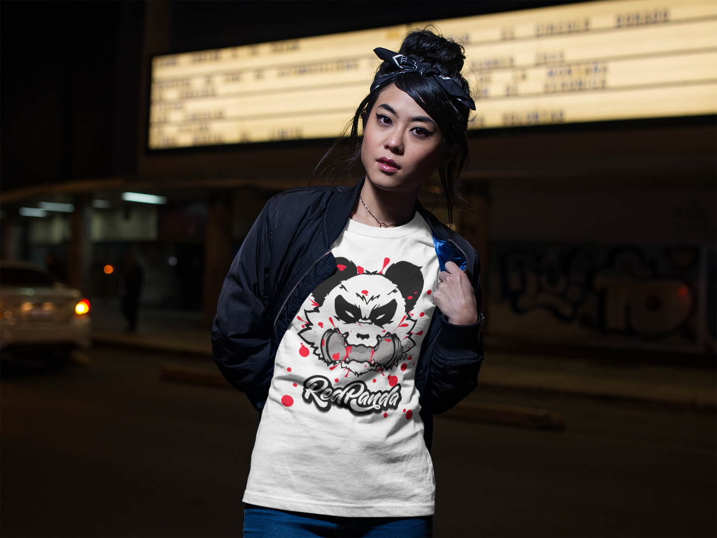 Stop Biting Red Panda Tee (White Face red Paint) - Red Panda Clothing
