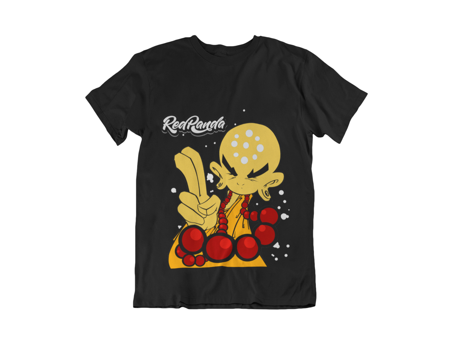 Shaolin Graffiti Monk Wu (Black) Tee Classic- Red Panda - Red Panda Clothing