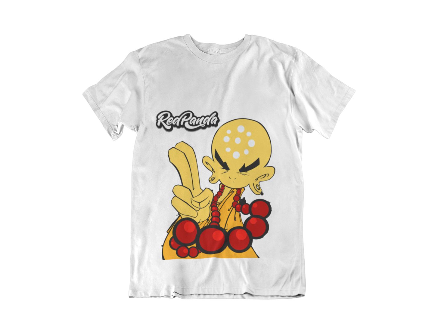 Shaolin Graffiti Monk Wu (White) Tee Classic -Red Panda - Red Panda Clothing