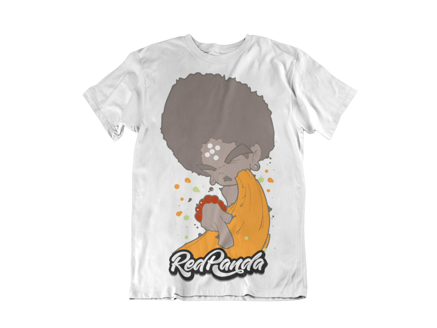 Shaolin Graffiti Monk Sogen (White) Tee - Red Panda Clothing