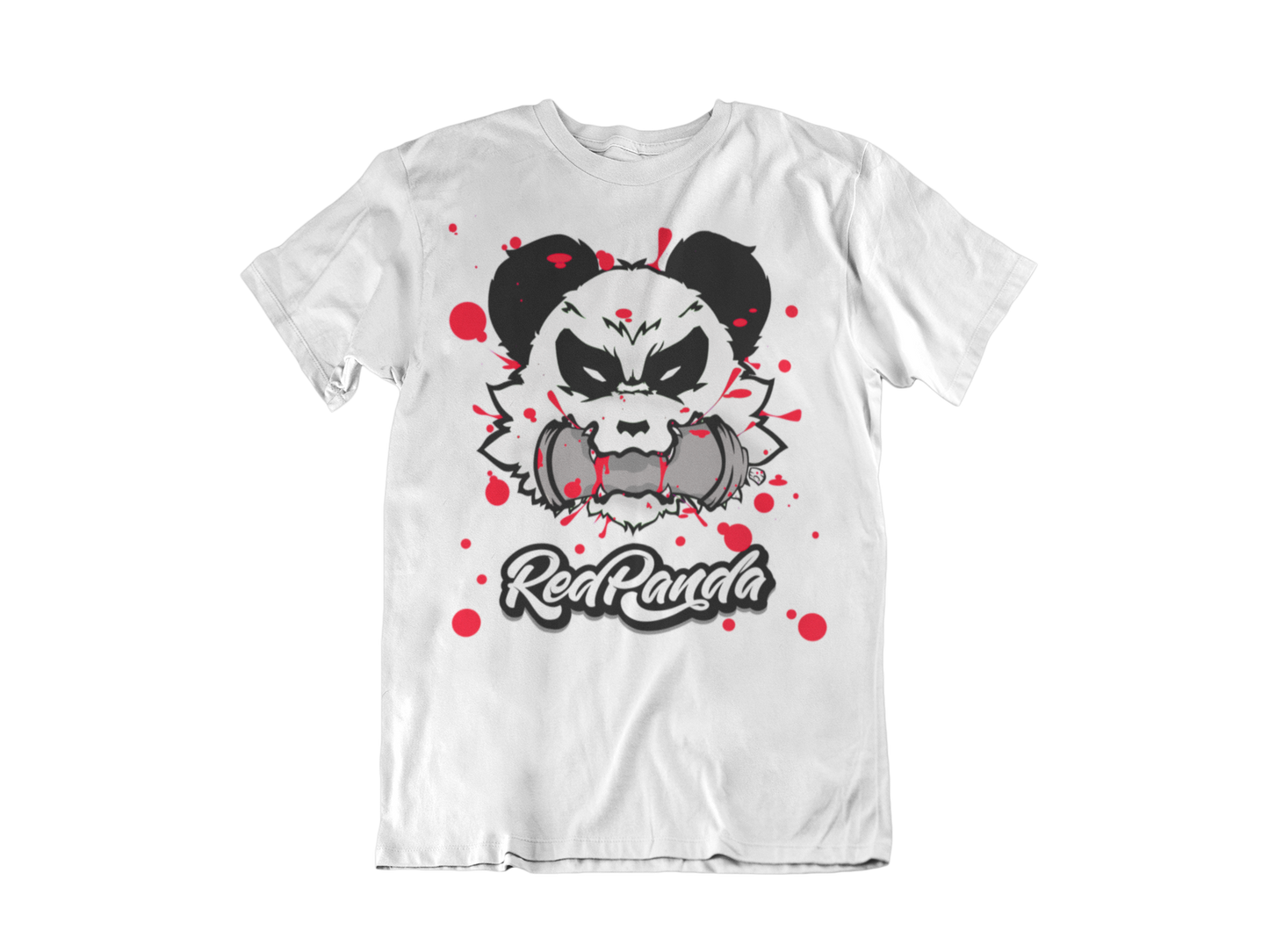 Stop Biting Red Panda Tee (White Face red Paint) - Red Panda Clothing