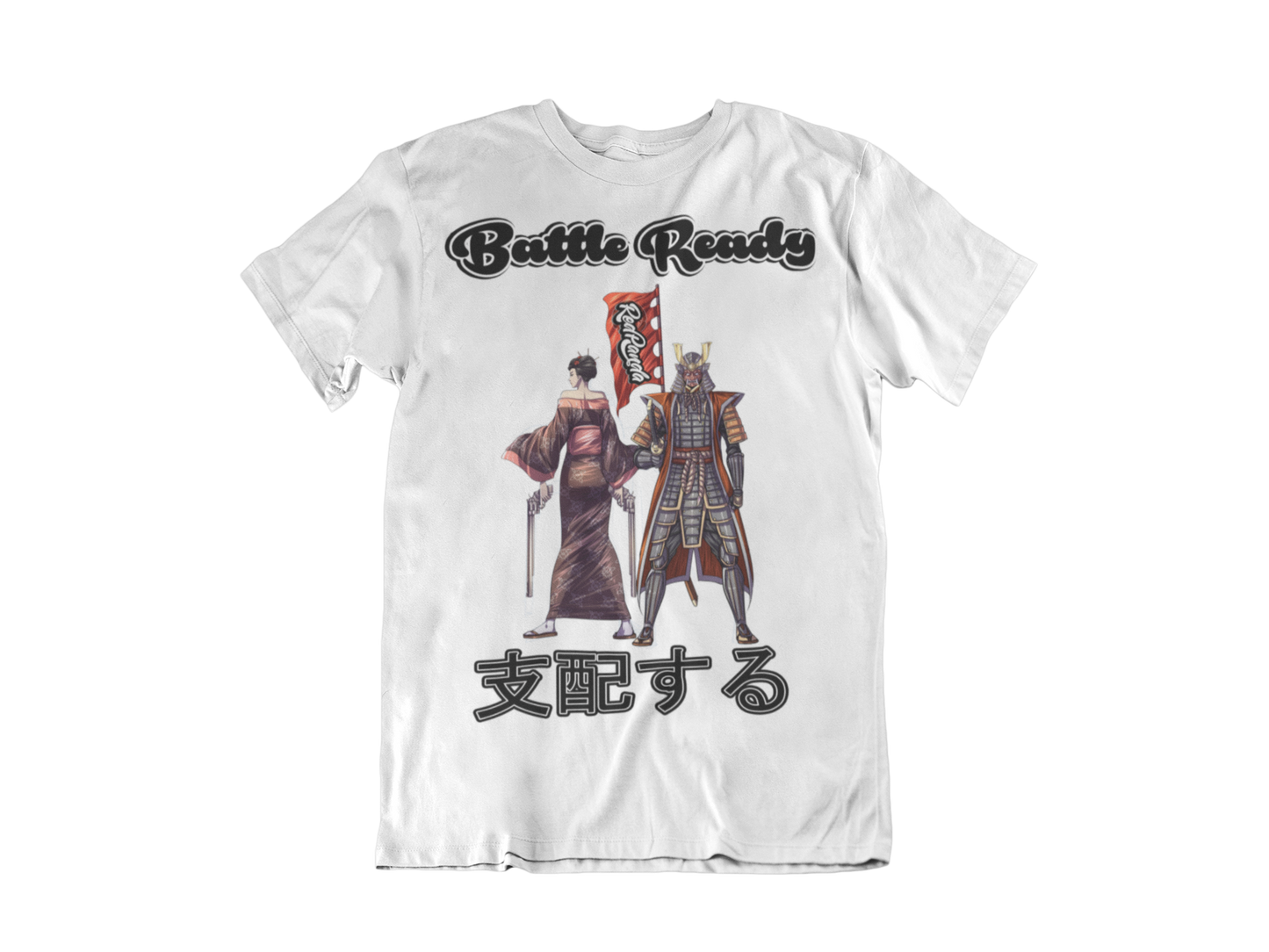 Red Panda Battle Ready Unisex Samurai and Geisha Anime Tee. - Red Panda Clothing