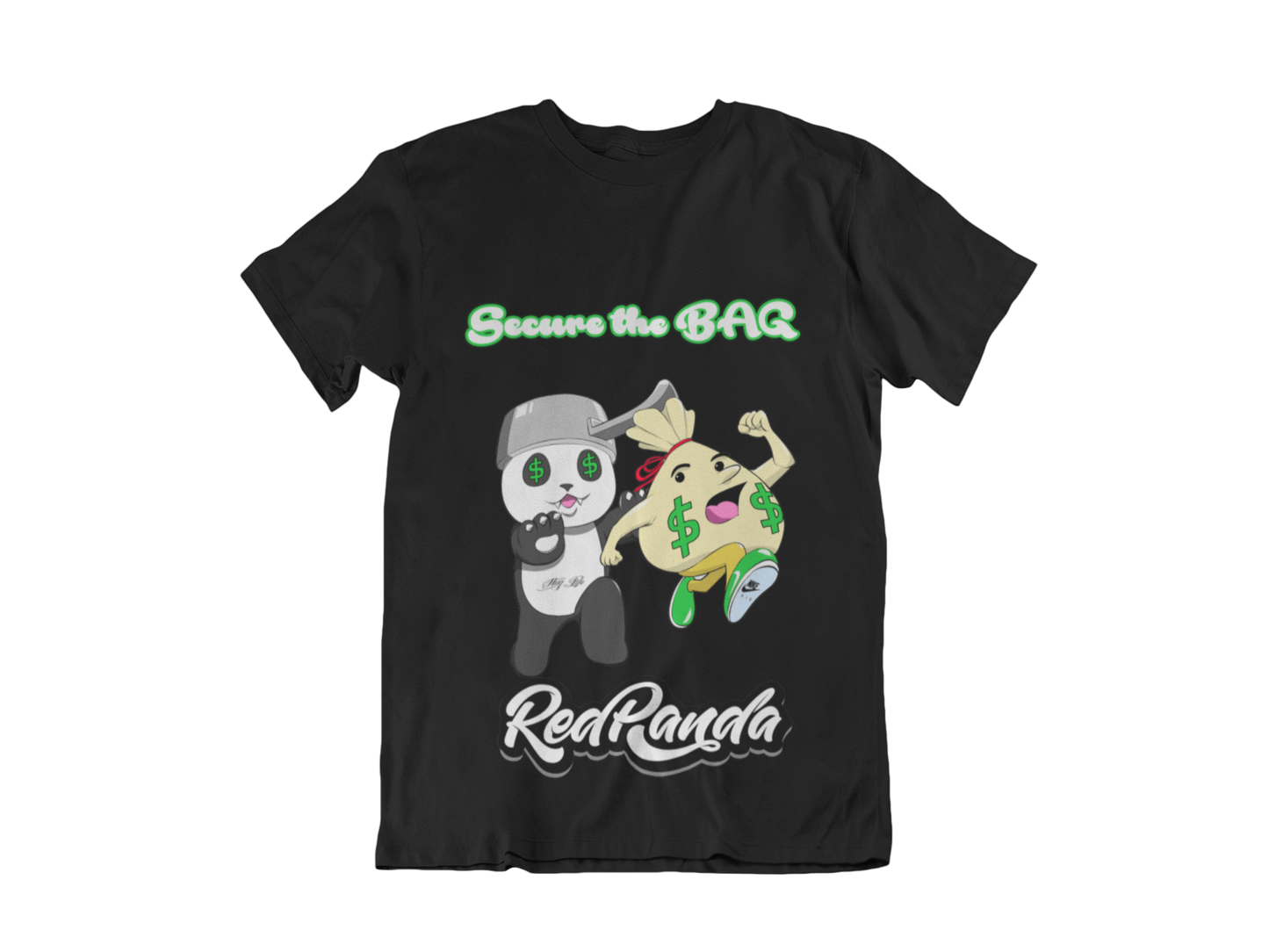Secure the Bag Black Tee - Red Panda Clothing
