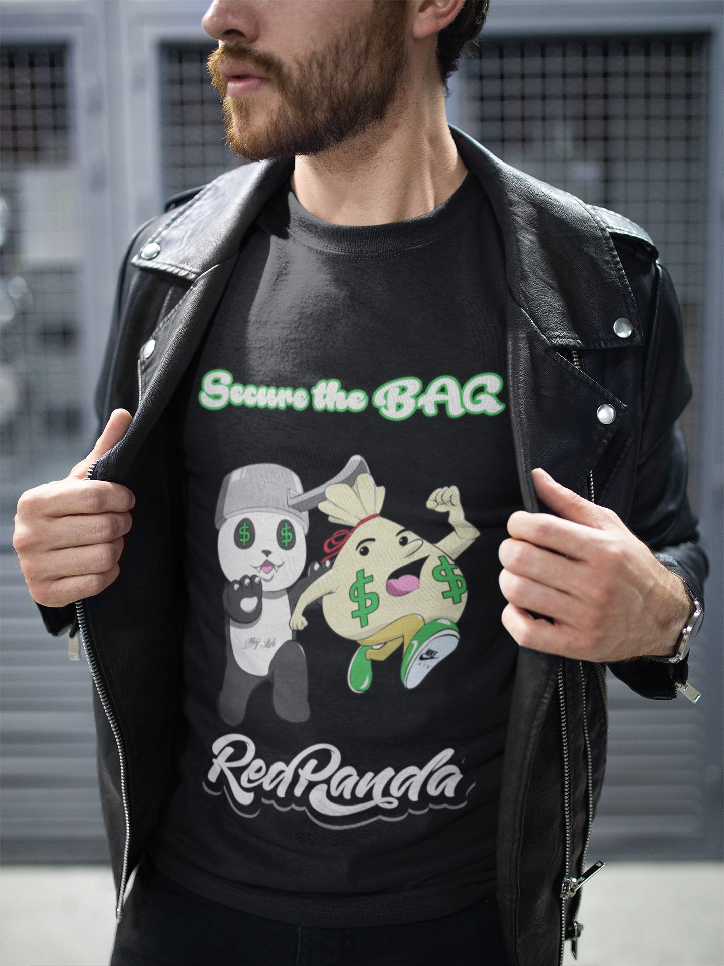 Secure the Bag Black Tee - Red Panda Clothing