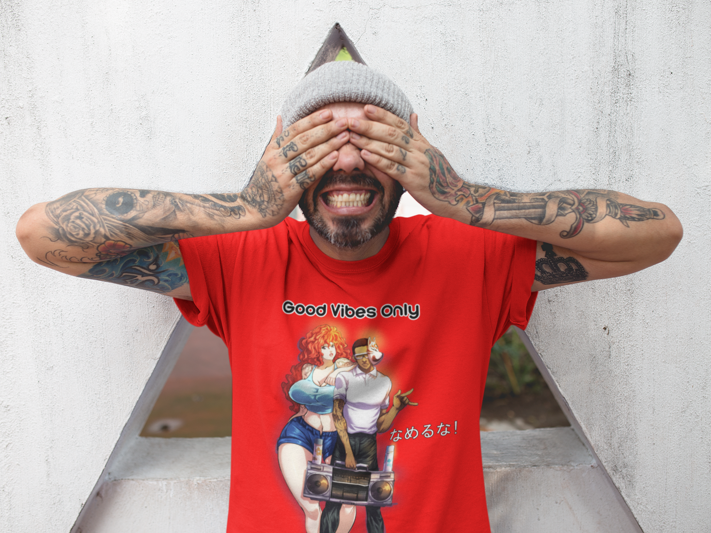 Good Vibes Only (Red) Tee - Red Panda Clothing