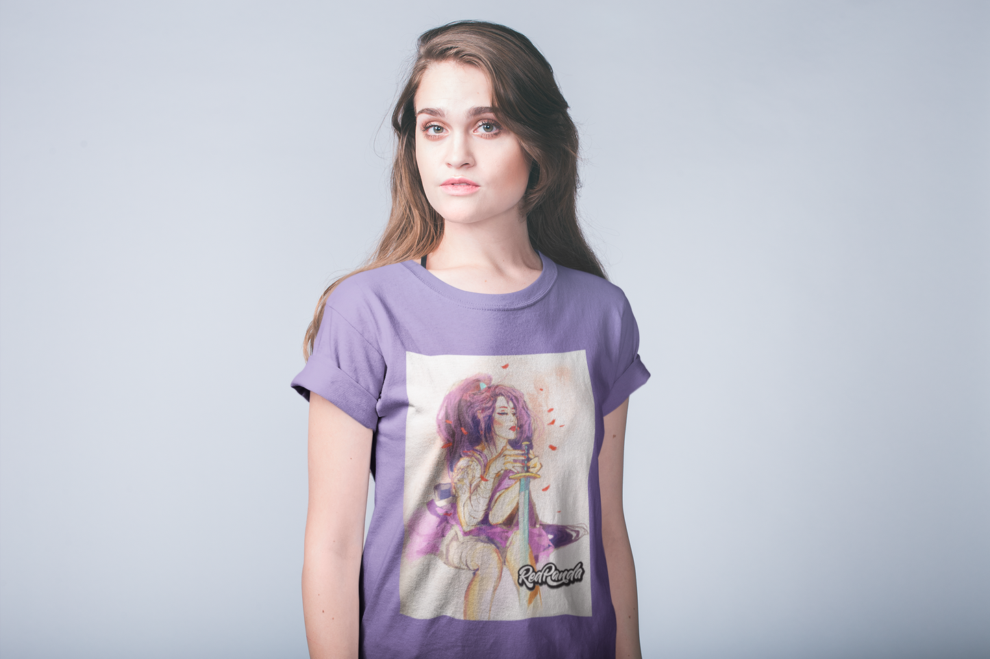 Red Panda Emiko Oil Painting (Women) T-shirt. Japanese Streetwear - Red Panda Clothing