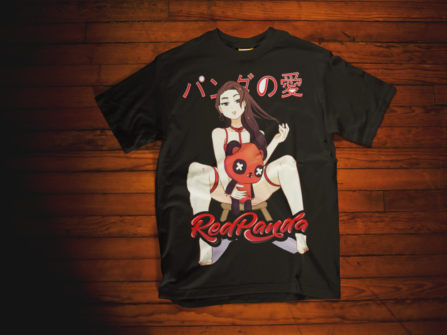 Panda Lover Tee (Black) - Red Panda Clothing