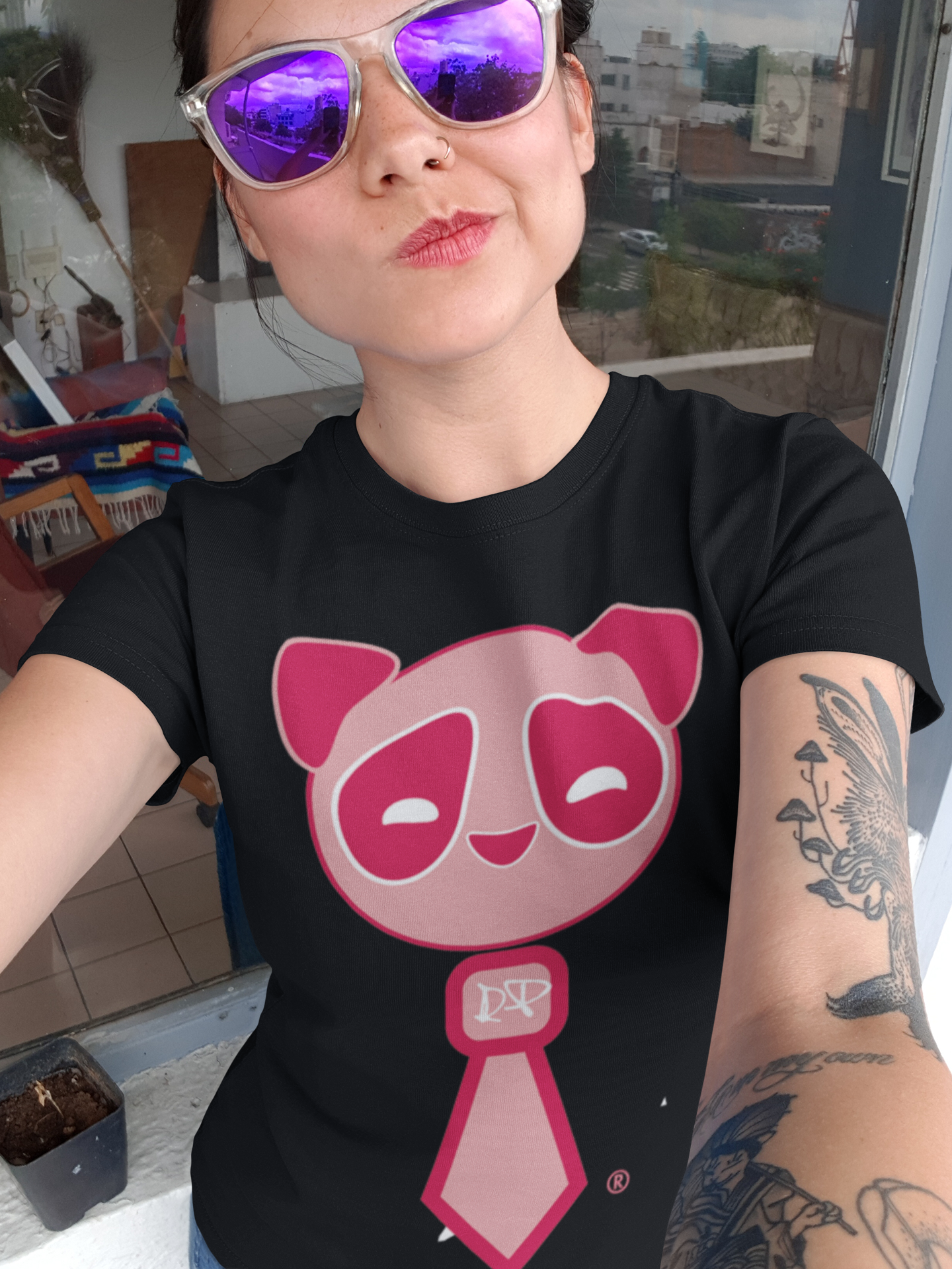 Neck Tie Panda (Pink) - Red Panda Clothing