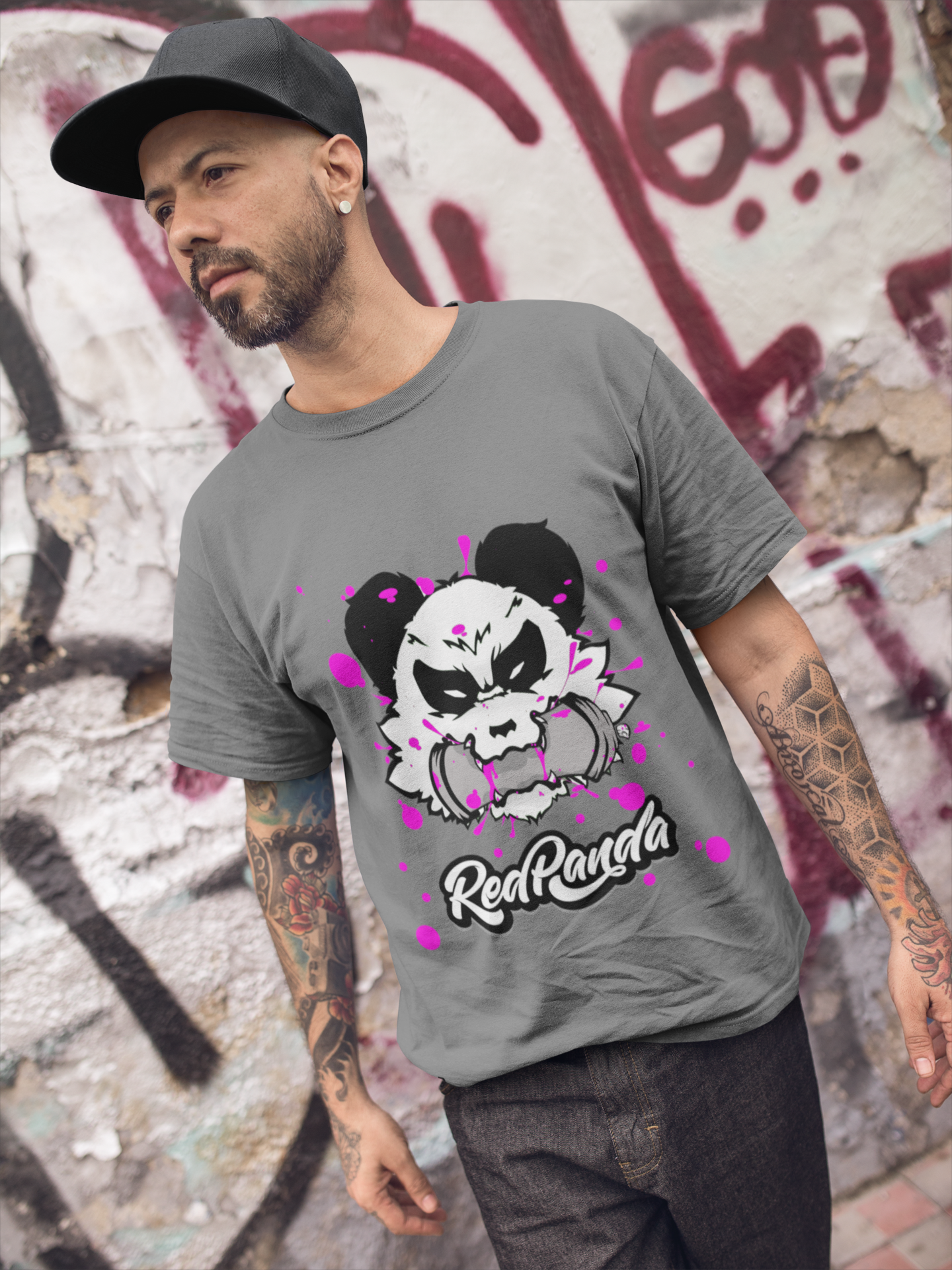 Stop Biting Red Panda Tee (White Face) - Red Panda Clothing