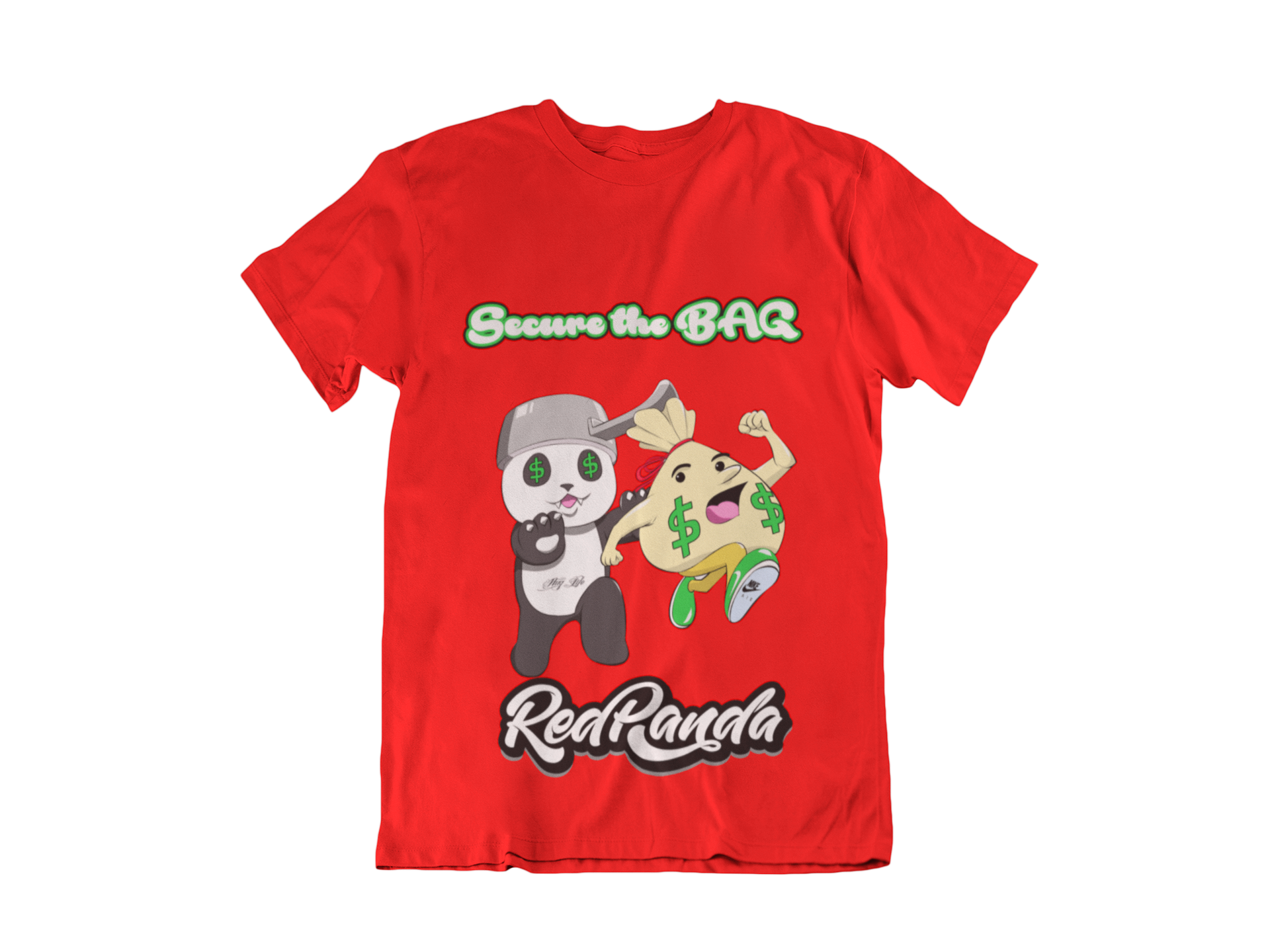Secure the Bag (Red) Tee - Red Panda Clothing